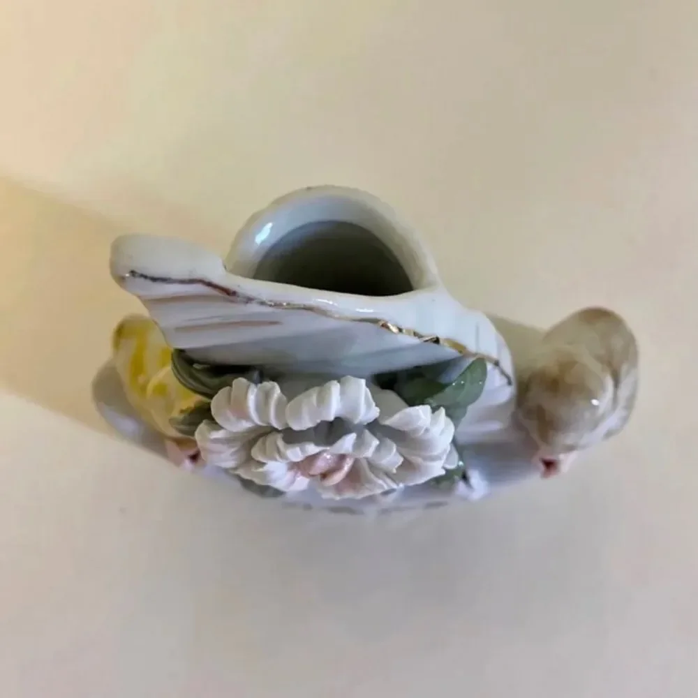 Vintage Ceramic Asian Floral Ship‎ Mini Vase